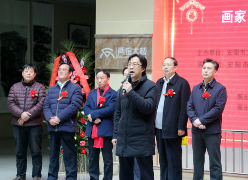 “洹上五家 墨韵春风”戴五爱等五画家联展在安阳开幕