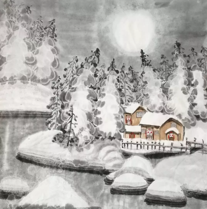 靳荣云冰雪矾墨画与传统国画汇报展