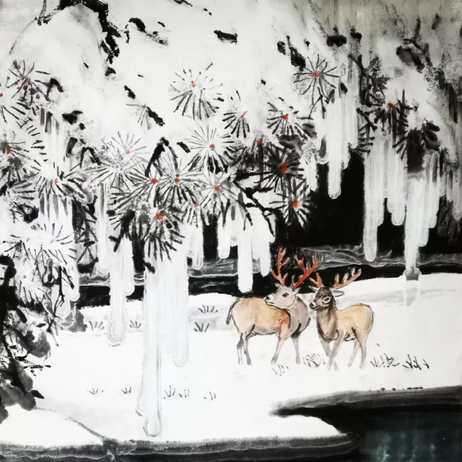 靳荣云冰雪矾墨画与传统国画汇报展