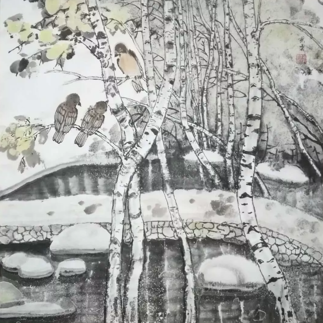 靳荣云冰雪矾墨画与传统国画汇报展