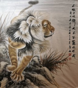 吴长江​国画作品《王者风范》